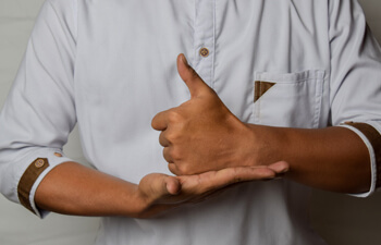 Person performing sign language