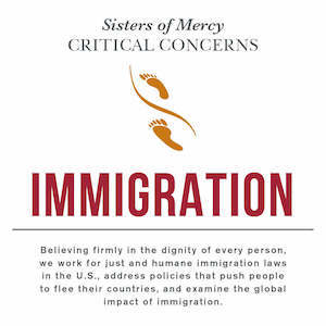 Sisters of Mercy Critical Concern with Immigration and a quote underneath