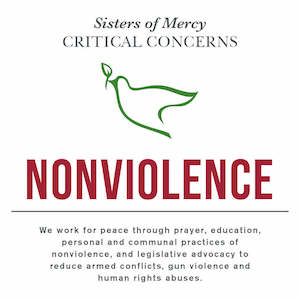 Sisters of Mercy Critical Concern with nonviolence and a quote underneath