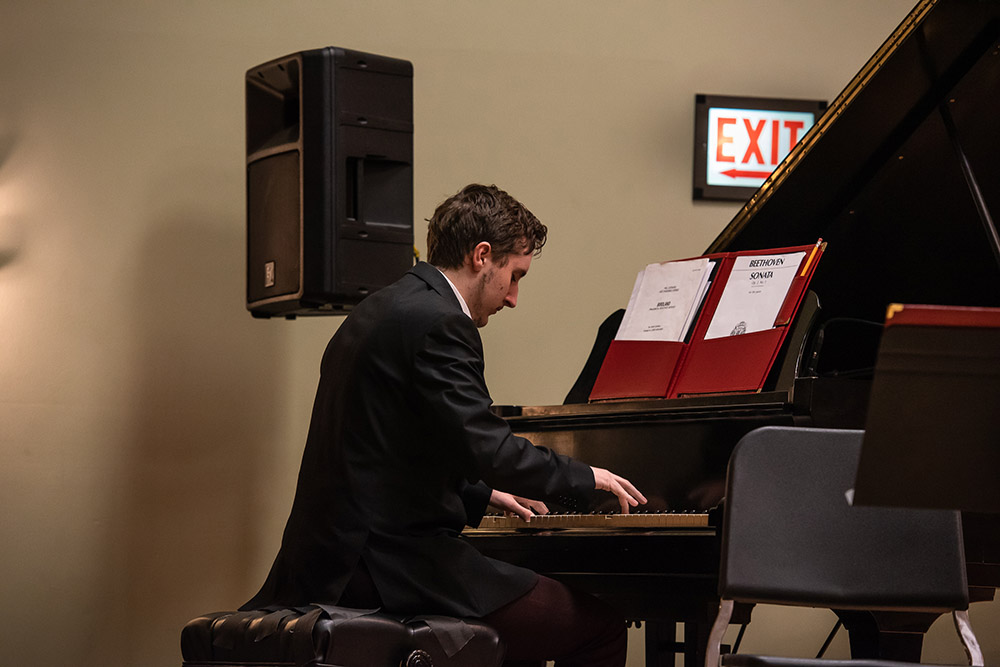 Pianist playing in audition