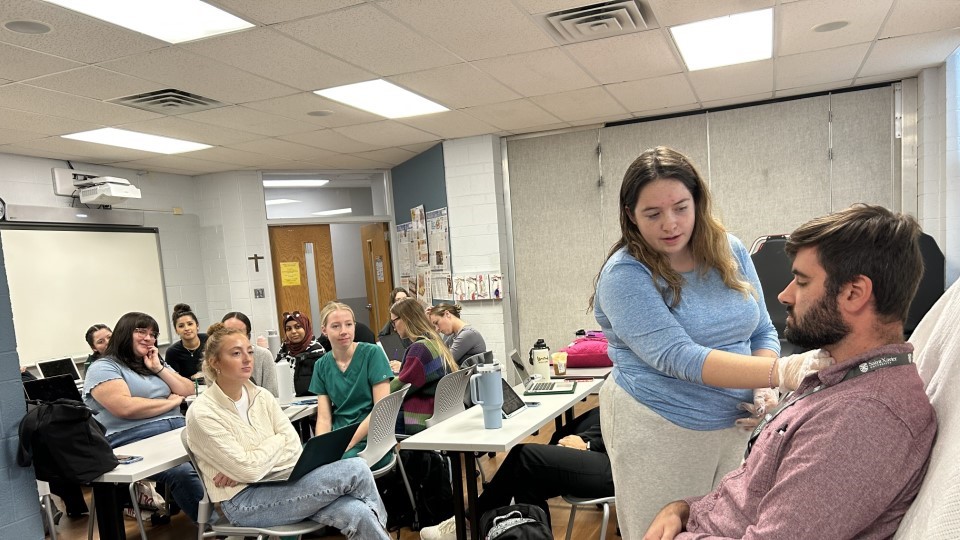 Students learning in the lab