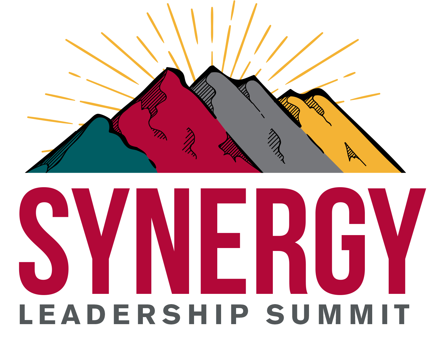 Four mountains that make the Synergy Leadership Summit Logo