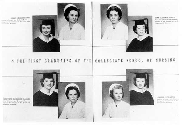 picture from the first graduates of the collegiate school of nursing