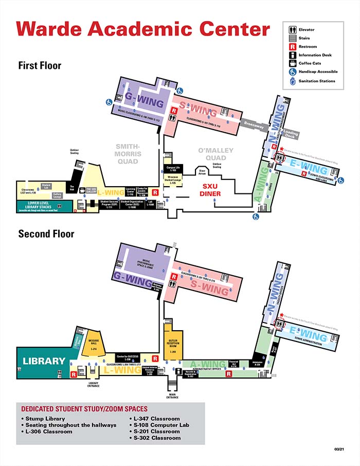 WAC COVID-19 Resources map of third and fourth floor