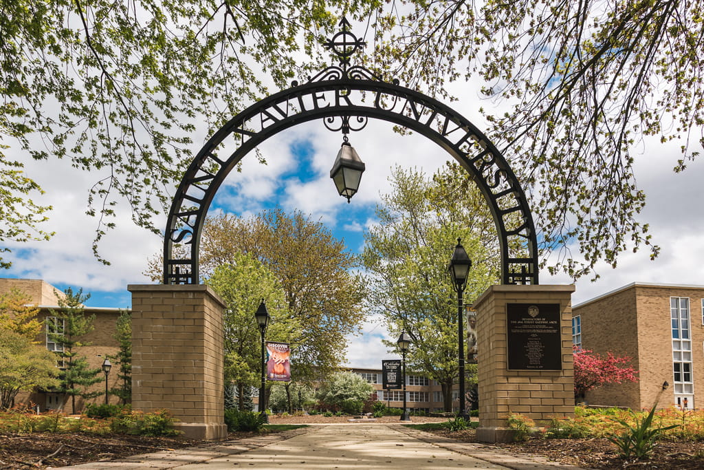 SXU Arch in the spring