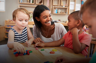 Teacher working with Pre-K students