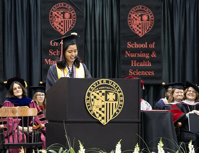 Student Commencement speaker Janica addresses the class of 2019