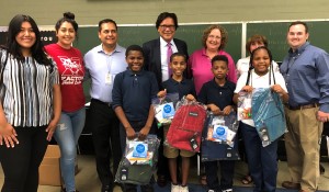 GSM donates backpacks to an elementary school